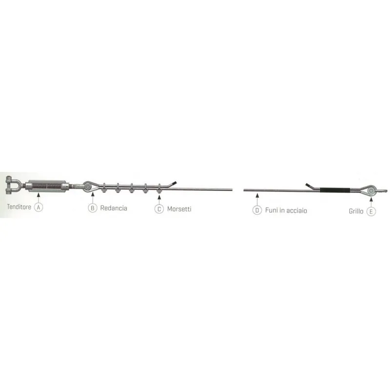 Bestel Nu Csc Veroni Fune inox ø mm 8 lunghezza mt 6 csc art 443c per linea vita fornita in kit per il montaggio