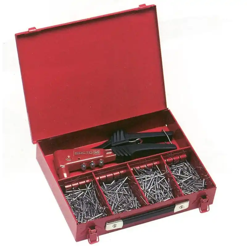 Gratis Retour Sacto Rivetti e Rivettatrici Rivettatrice sacto manuale in valigetta metallica art. c-dx4 con rivetti