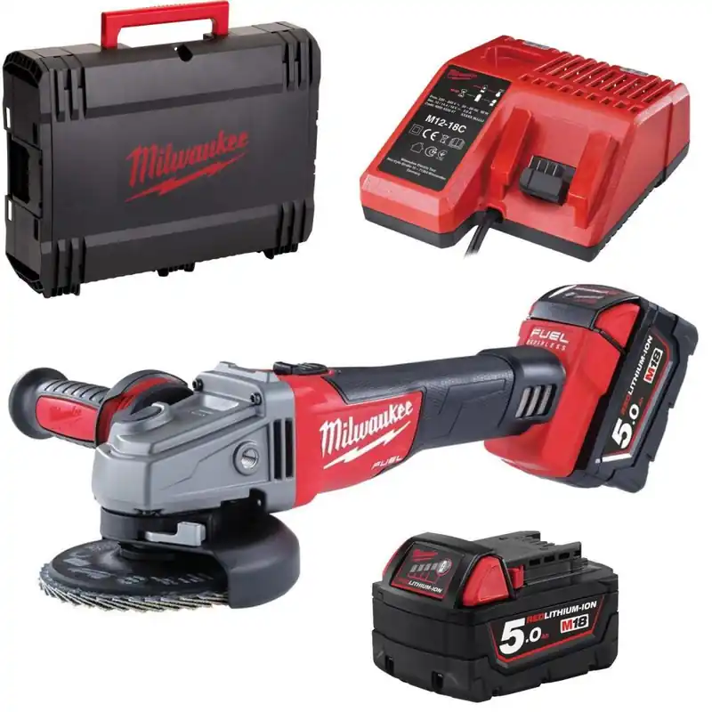 MILWAUKEE Elettroutensili Smerigliatrice angolare milwaukee brushless m18 cag115x-502c batteria 5,0 ah al litio 18 volt Finale Uitverkoop