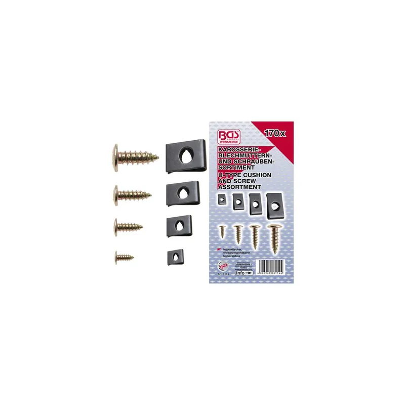 Fermec Assortimento viti e piastrine ad u in cassettina da 170 pezzi fermec bgs 8114 Dagaanbieding
