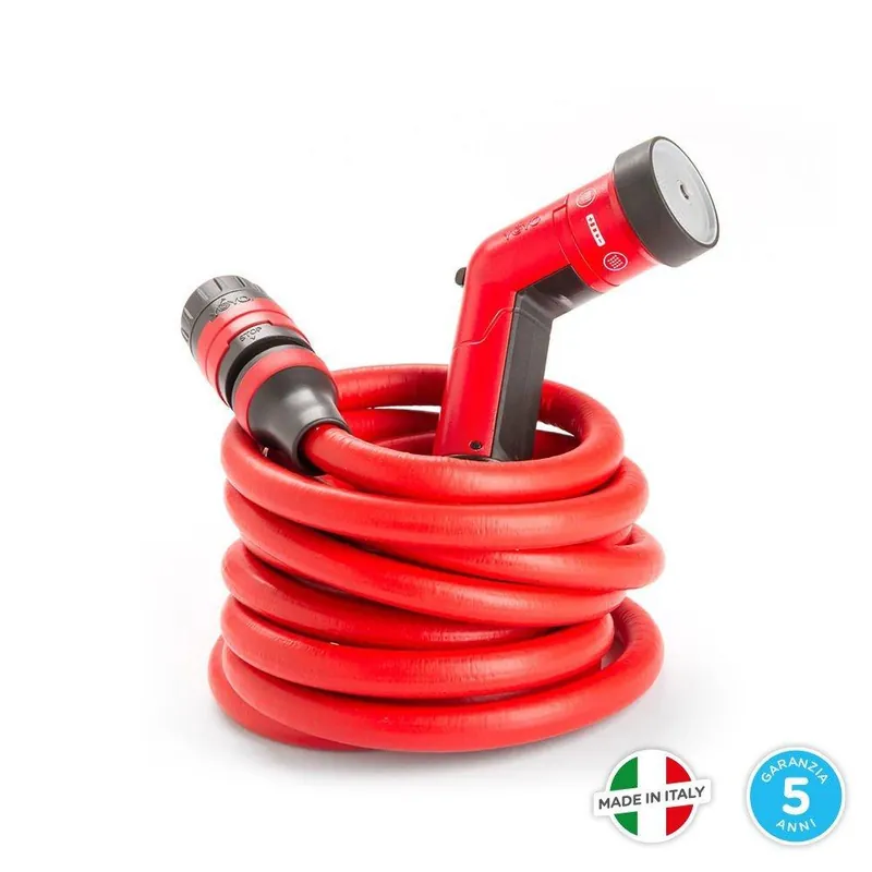Gecertificeerd Fitt Tubi in Gomma Tubo irrigazione estensibile yoyo fitt da mt 8 completo di raccordi e pistola multi getto