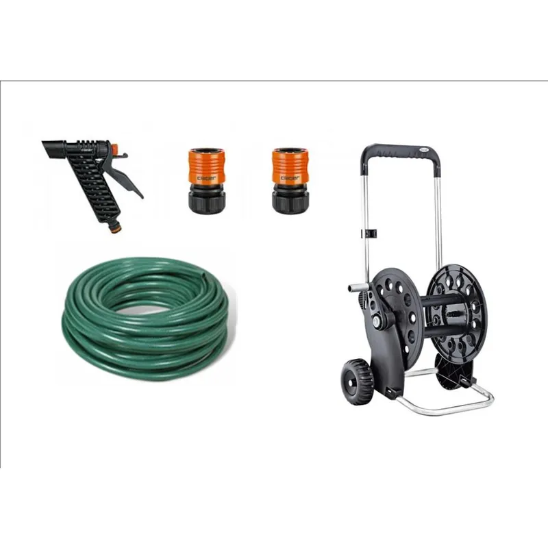 Claber Kit irrigazione da giardino completo di carrello avvolgitubo claber con mt 50 tubo retinato da 1/2 con lancia e raccordi Lage Prijs