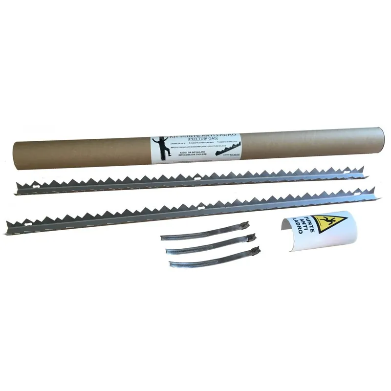 Populair Sodifer Punte antiladro per tubi gas kit completo di 2 barre da cm 80 inox e accessori per il montaggio