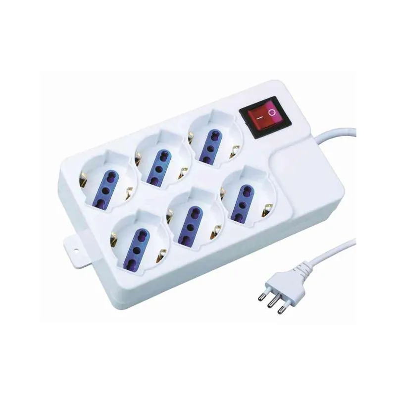 CFG Prodotti Per il Fai da Te Multipresa 16a, 6 posizioni, colore bianco, con bottone di protezione cfg art.e280 Meest Verkocht