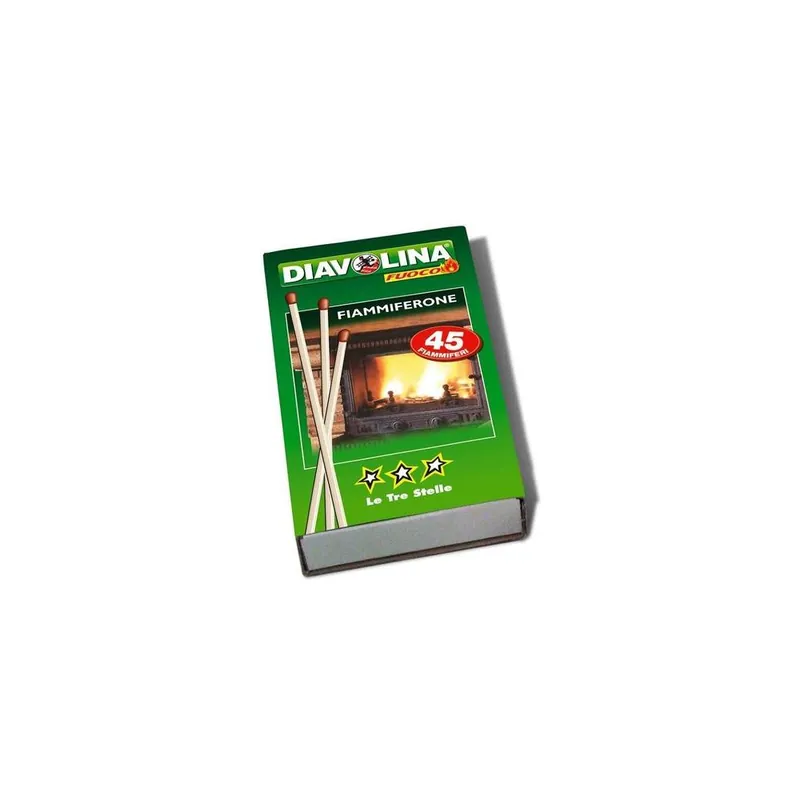 Diavolina Accendifuoco Pulitori Camini Fiammiferone cm.10 diavolina le tre stelle 45pz Gratis Retour
