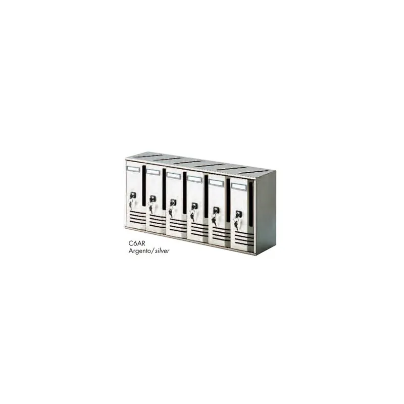 Alubox Blocchiera a 6 cassette postali per interno - esterno protetto colore argento alubox Koop Vandaag