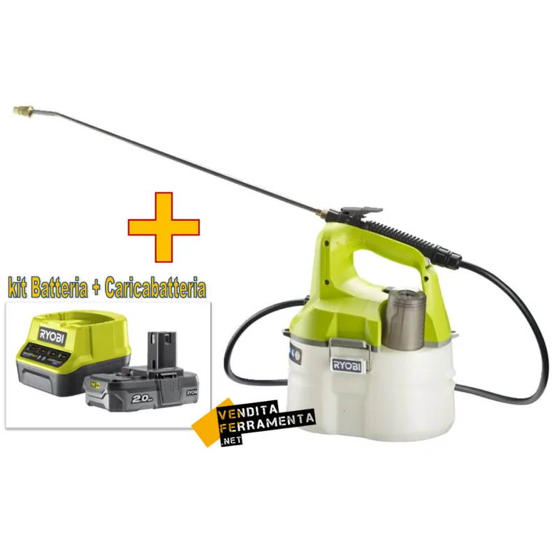 Weekendaanbieding RYOBI Nebulizzatore a batteria per sanificare e disinfettare ambienti ryobi ows1880 con kit batteria 2.0ah e caricabatterie rapido one+ rc18120-120