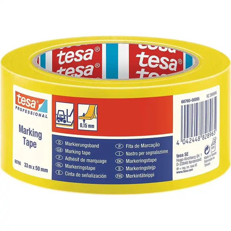 Laatste Versie Tesa Professional Nastri Adesivi Nastro segnalazione marca zona adesivo per pavimenti giallo mm 50 x mt 33 tesa