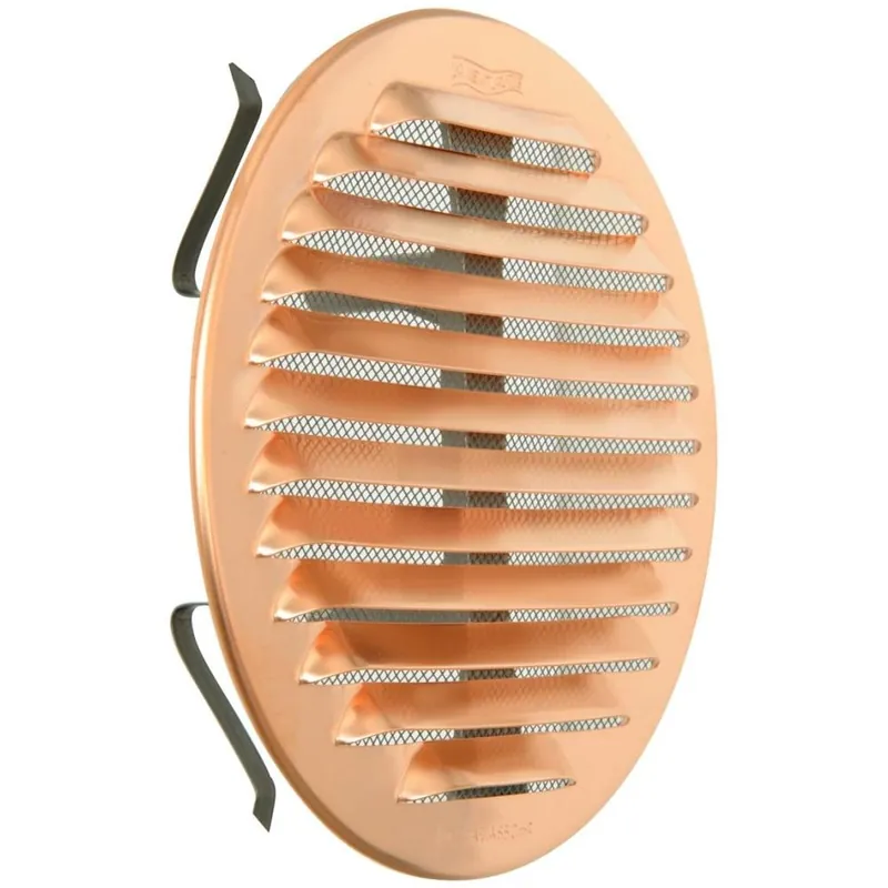 LA VENTILAZIONE - EDIL PLAST Griglia aerazione tonda in rame con molle con rete, diametro 8 / 14 cm la ventilazione Nieuw