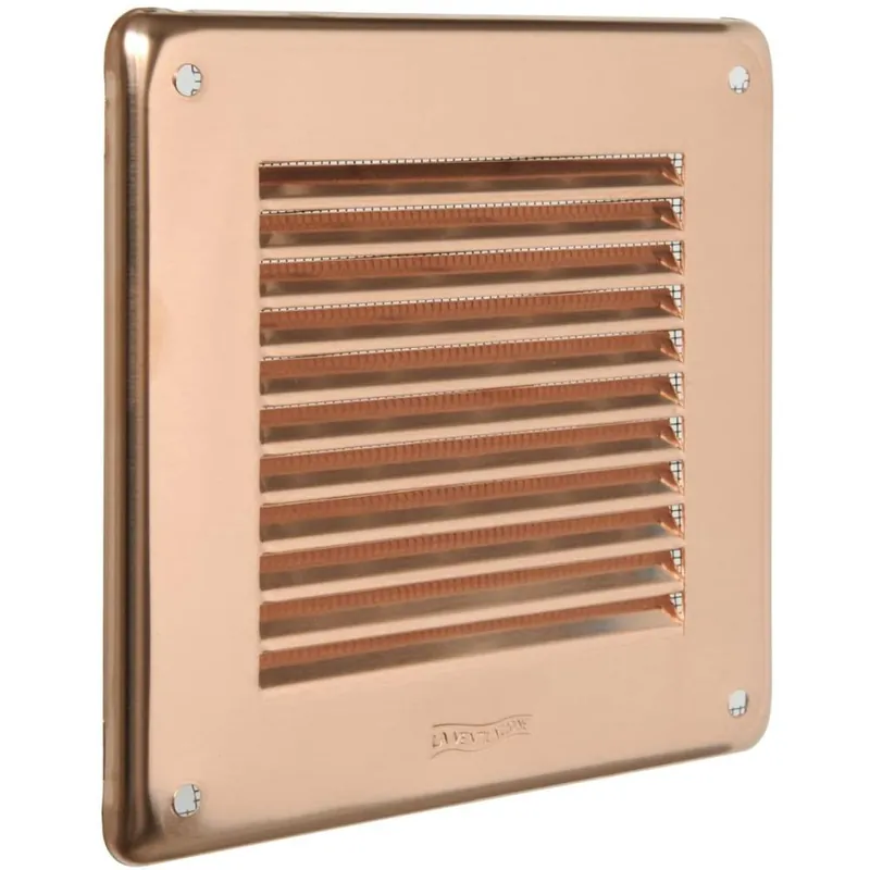 Koopje LA VENTILAZIONE - EDIL PLAST Griglia aerazione quadra in rame da sovrapporre con rete, 14 x14cm la ventilazione