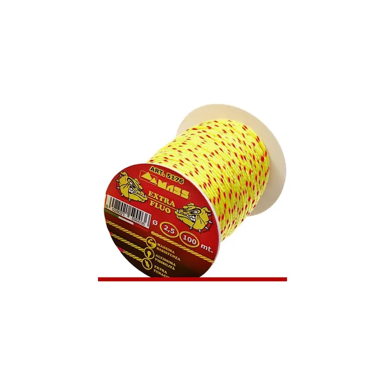 Beste Prijs MASS SRL Filo edilizia extra fluo giallo con spie rosse mass d. mm 2,5 lunghezza 100mt cod.5176