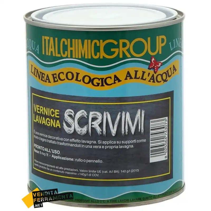 Flitsaanbieding ITALCHIMICI GROUP Vernice lavagna scrivimi pronta all‘uso pittura decorativa ecologica all‘acqua 750ml italchimici