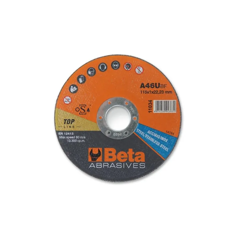 Beta Utensili Disco da taglio per acciaio e inox mm.115x1,6 beta abrasives top line 11034 Betaalbaar