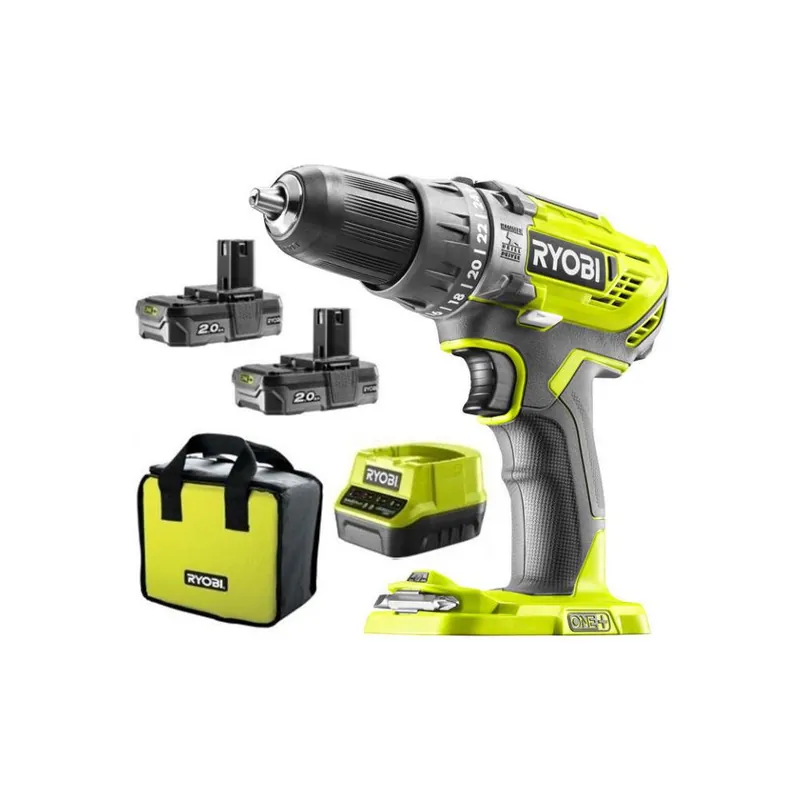Koop Vandaag RYOBI Trapano con percussione a batteria ryobi r18pd3-220s con kit 2 batterie 18v 2.0ah + borsa cod.5133003342