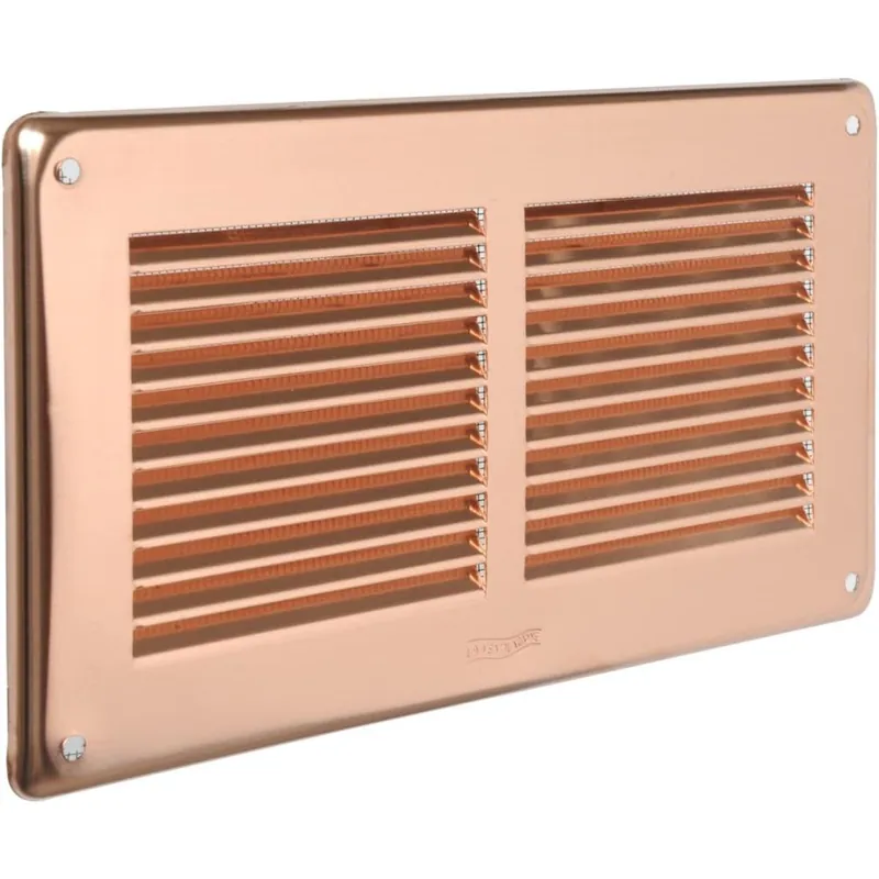 LA VENTILAZIONE - EDIL PLAST Griglia aerazione rettangolare in rame da sovrapporre con rete, 14 x 24cm la ventilazione Weekendaanbieding
