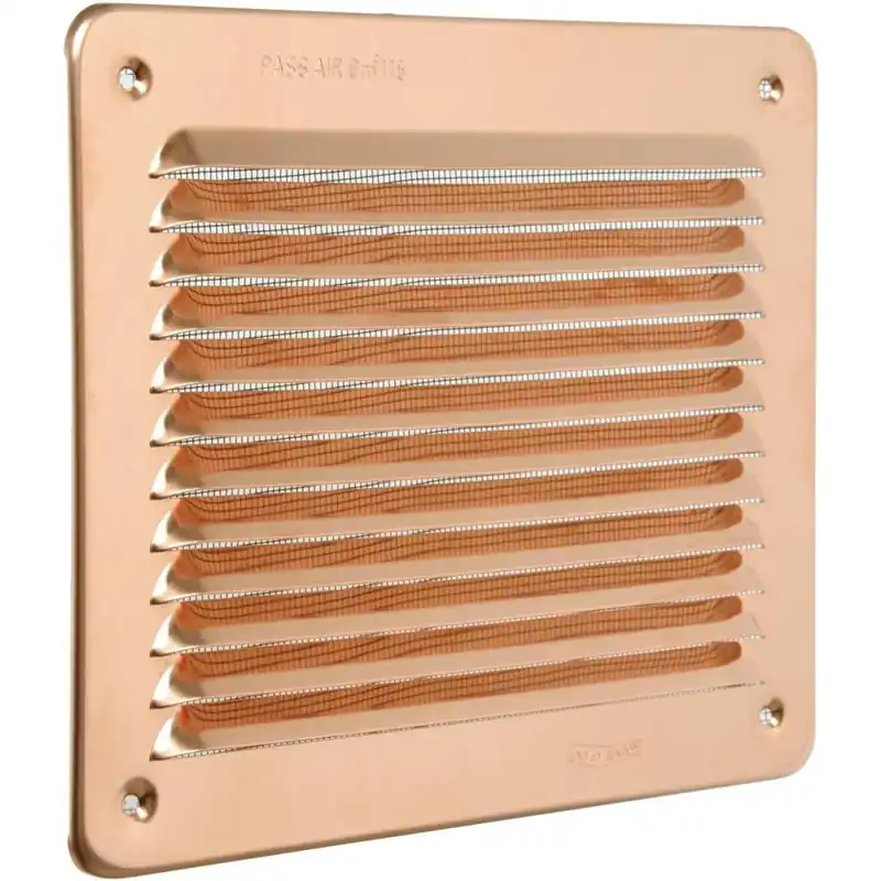 LA VENTILAZIONE - EDIL PLAST Griglia aerazione rettangolare in rame da sovrapporre con rete, 19,3 x 16,5 cm la ventilazione Finale Uitverkoop