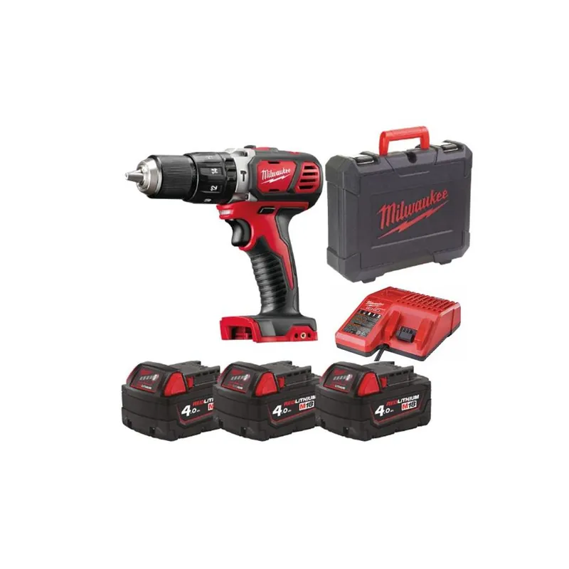 MILWAUKEE Elettroutensili Trapano avvitatore con percussione a batteria milwaukee m18 bpd-403c con 3 batterie 4.0ah 18v 4933448360 Koopje