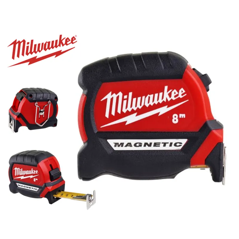 Beperkt Aanbod MILWAUKEE Elettroutensili Metro a rotella magnetico flessometro milwaukee 8 mt serie premium, doppia scala, nastro 27mm cod.4932464600
