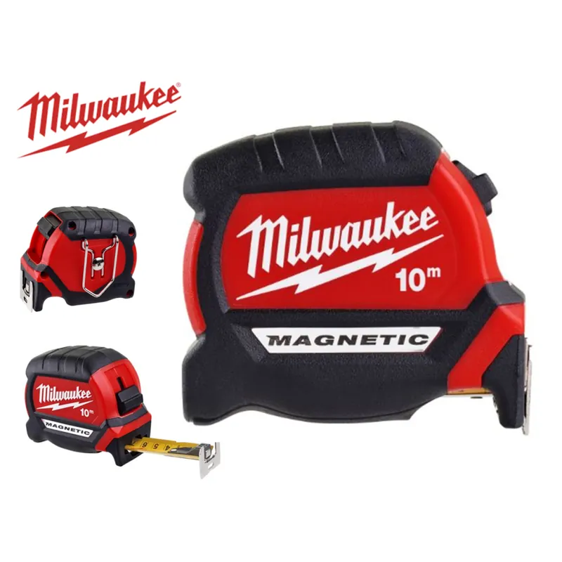 Betaalbaar MILWAUKEE Elettroutensili Metro a rotella magnetico flessometro milwaukee 10 mt serie premium, doppia scala, nastro 27mm cod.4932464601