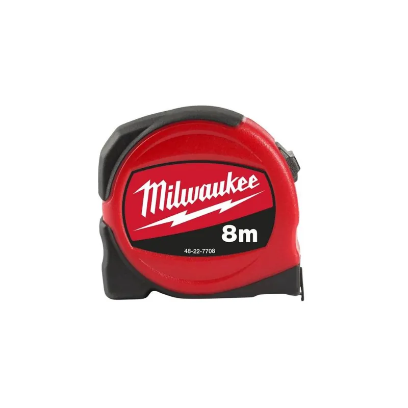 Gratis Retour MILWAUKEE Elettroutensili Metro a rotella flessometro milwaukee 8 metri serie slim, ergonomico e compatto, nastro 25mm cod.48227708
