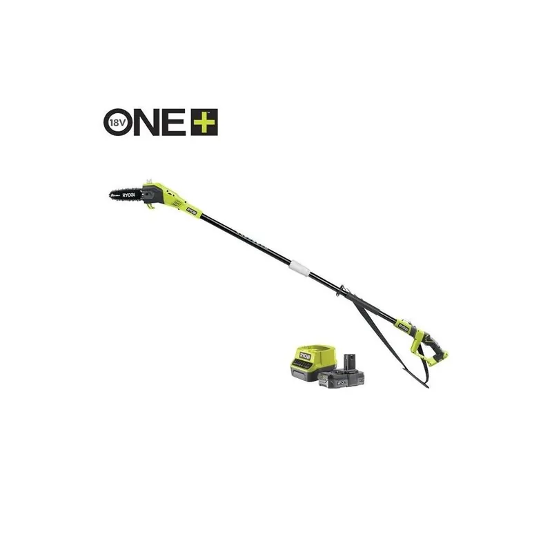 Weekendaanbieding RYOBI Potatore telescopico a batteria 18v ryobi lama 20cm, svettatoio estensibile rpp182020 con kit energia 2.0 ah 5133005784