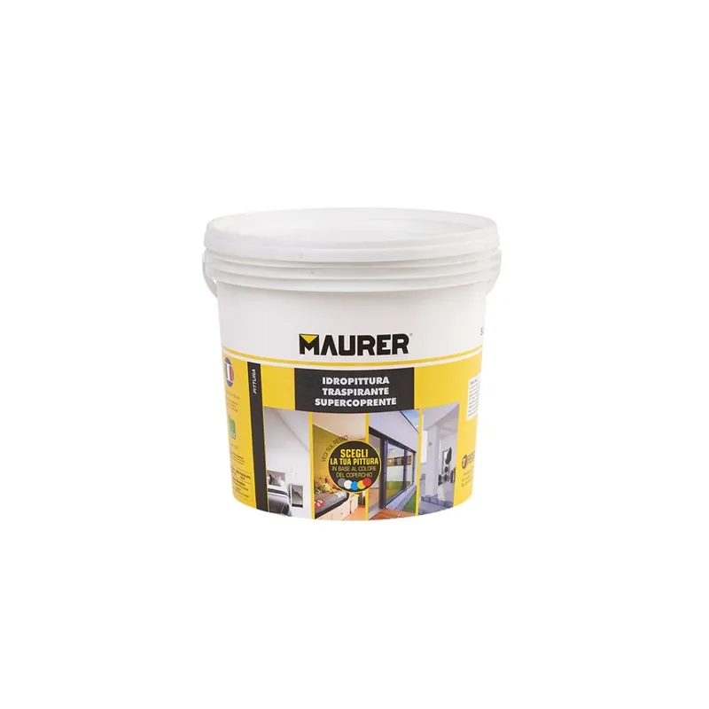 Direct Verzonden MAURER Idropittura bianca traspirante supercoprente lt 5 maurer cod.98247