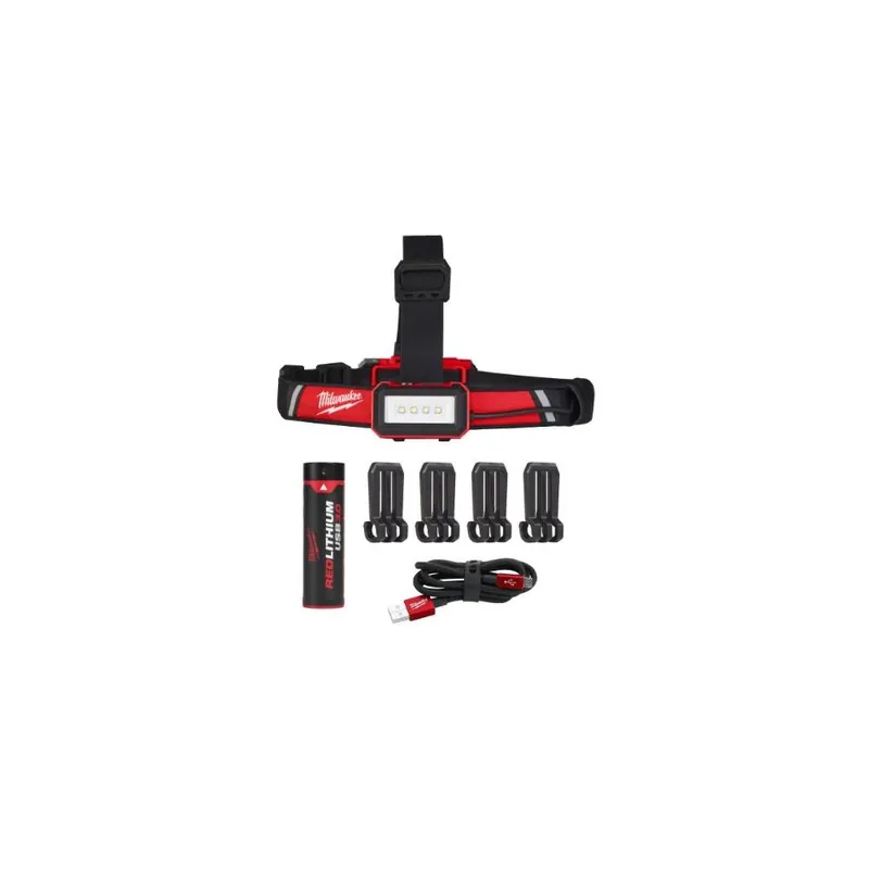 MILWAUKEE Elettroutensili Torcia frontale a led lampada da testa con batteria ricaricabile redlithium usb milwaukee l4 hlrp-301 600lm cod.4933479767 Superprijs