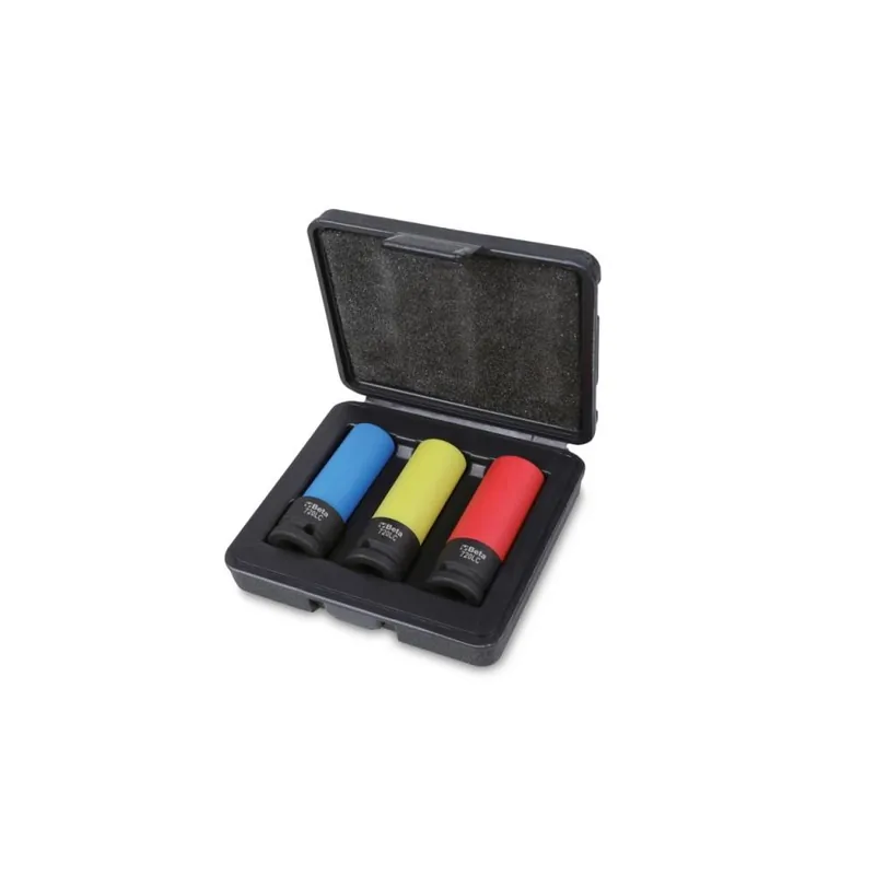 Exclusieve Aanbieding Beta Utensili Set 3 chiavi a bussola beta 720lc/c3 per dadi ruota misure 17-19-21mm con inserti polimerici antiurto colorati cod.7200653