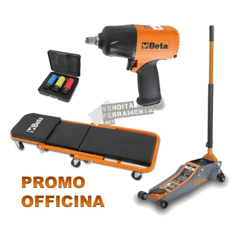 Betrouwbaar Beta Utensili Promo officina beta con avvitatore pneumatico + set bussole, sollevatore 3 ton e carrello sottoauto