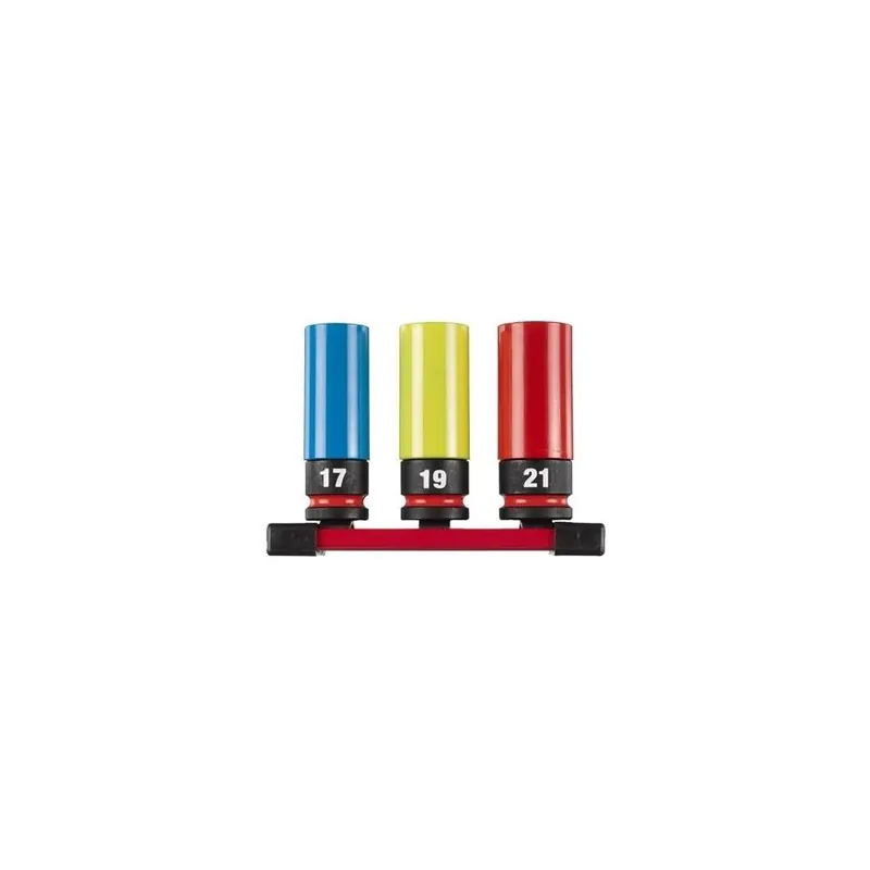 Lage Prijs MILWAUKEE Elettroutensili Set bussole gommate antiurto attacco 1/2” impact milwaukee 3pz misure 17-18-21mm cod.4932493370