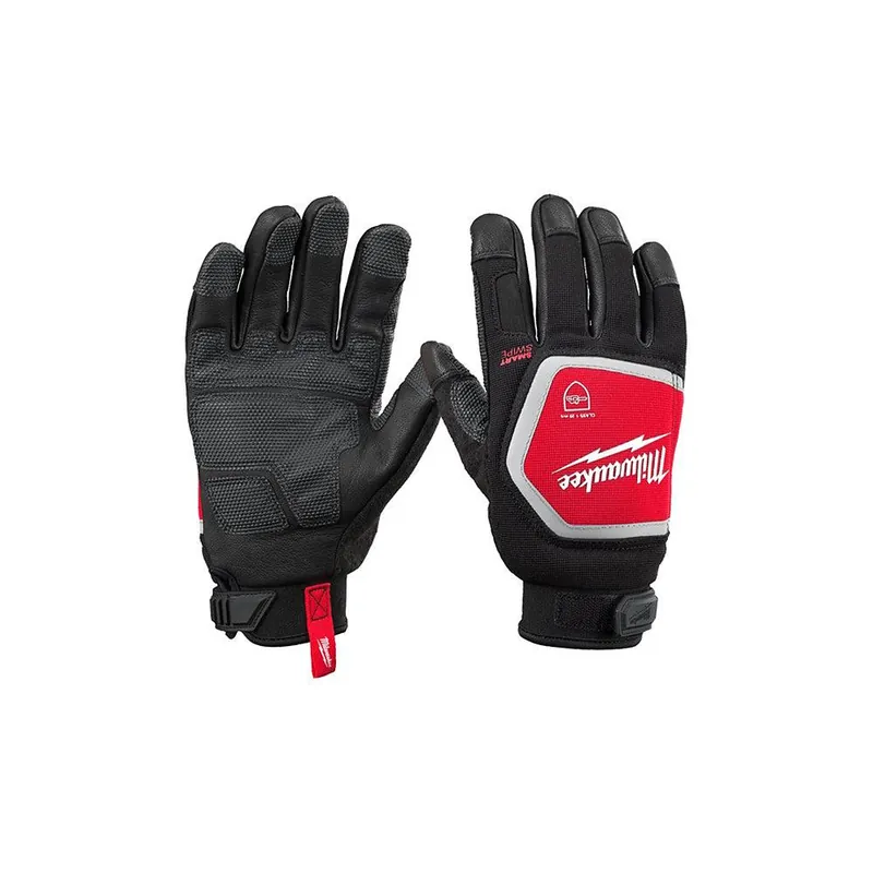 Must-Have MILWAUKEE Elettroutensili Guanto antitaglio per motosega elettrosega professionali in pelle fiore idrorepellente smartswipe milwaukee, certificato en iso 11393-4 2019 (classe 1)
