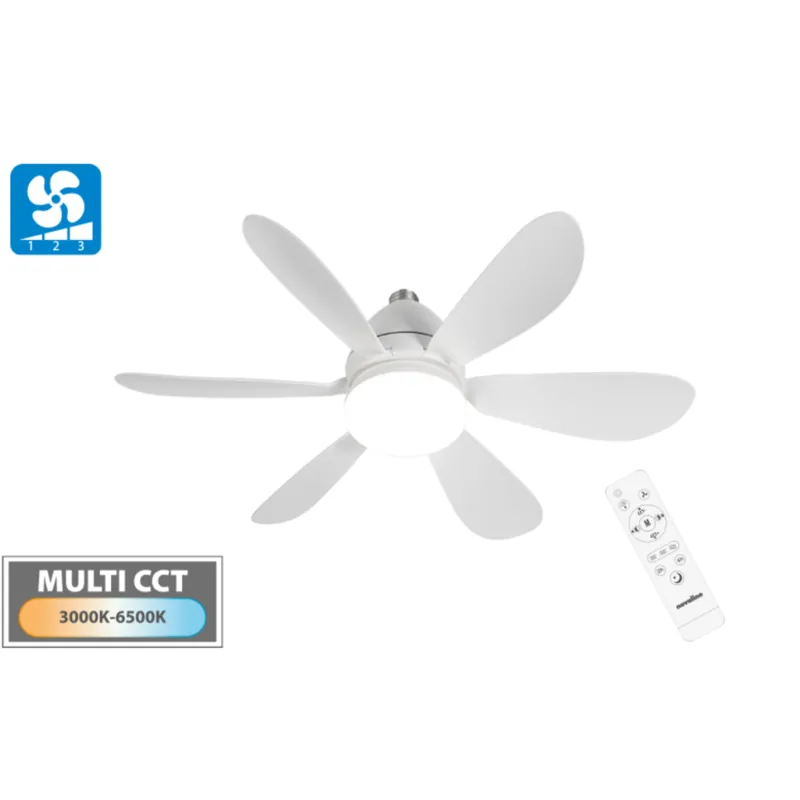 Actieprijs NovaLine Materiale elettrico Ventilatore da soffitto con lampada led integrata attacco e27 con telecomando novaline velima vl520pf