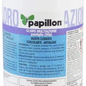 Shop Nu "CLORO PISCINA PASTIGLIE 1KG ""MULTIAZIONE"" 20GR. PAPILLON"