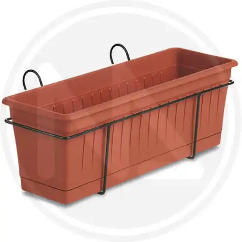 "FIORIERA ""SET BALCONE PRIMAVERA"" CM50 TERRACOTTA CON RISERVA STEFANPLAST" Gereduceerde Prijs