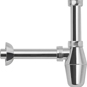 "SIFONE A BOTTIGLIA PER LAVABO 1‘1/4 X 32MM POLIPROPILENE METALIZZ.""CR""" Koop Online