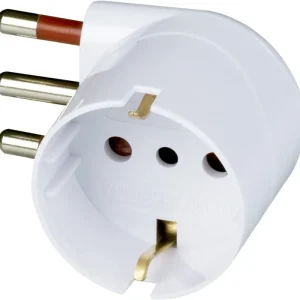 Aanbieding ADATTATORE SINGOLO SPINA 90° ‘SALVASPAZIO‘ spina 2P + T 16A - bianco
