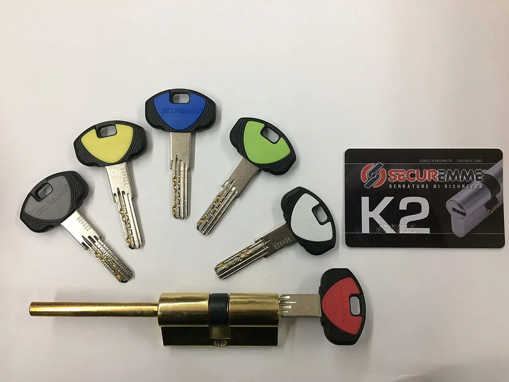 Korting Cilindro K2 10 Perni Codolo-chiave OTTONE LUCIDO 30-30-1+5chiavi 0CK2