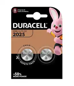 Seizoensaanbieding DURACELL BATTERIA A BOTTONE CR2025 BL.2PZ.