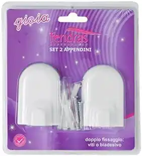 Feridras Gioia Set 2 Appendini, Bianco, 3.5x15.5x7 cm Koop Vandaag