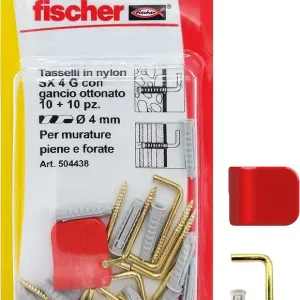 Lage Prijs Fischer 10 x Ganci Appendi Quadri Gold con Tasselli SX 4 G, 10 pz