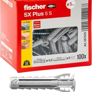 Fischer 100 Tasselli SX Plus con Vite 5x25 mm -567620 Dagaanbieding