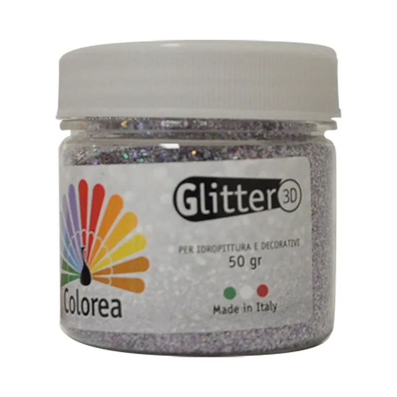 GLITTER PRISMATICI IN POLVERE gr.50 - colore argento Direct Beschikbaar