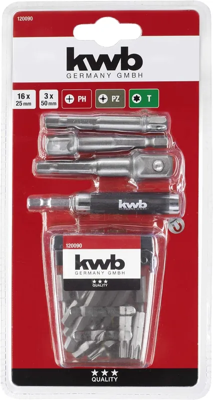 Fabrieksprijs kwb Set di punte da 23 pezzi incl. adattatore per bussola e portabit 80 mm