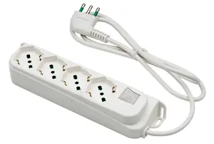 Betrouwbaar MULTIPRESA CON INTERRUTTORE 4 uscite / spina 2P+T 16A - bianca