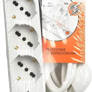Flitsaanbieding Multipresa POKER 5 prese con cavo - BIANCA E SALVAFULMINE
