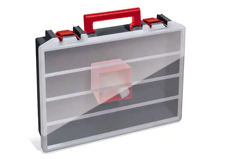 Lage Prijs Organizer fondo nero con accessori rossi DIMENSIONI ESTERNE 414x338x79h