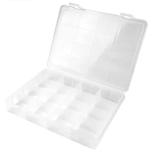 Portaminuteria trasparente con 16 scomparti L242xP188xH37 mm, coperchio trasp.co Express Levering