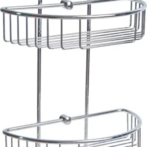 Op = Op PORTAOGGETTI BAGNO DOPPIO C/APPENDINO INOX CROMATO 27X15X37CMMAURER