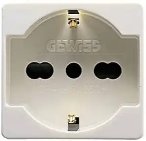 PRESA ITALIANA /TEDESCA ‘SYSTEM‘ ‘GW20246‘ 10/16A 250V 2P+T - BIANCO Uitverkoop