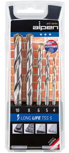 PUNTE SERIE MURO "LONG LIFE TSS 5" 5PZ ALPEN ASTUCCIO PVC Lage Kosten